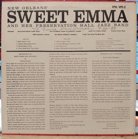 Sweet Emma And Her Preservation Hall Jazz Band – New Orleans' Sweet Emma And Her Preservation Hall Jazz Band LP PLAK