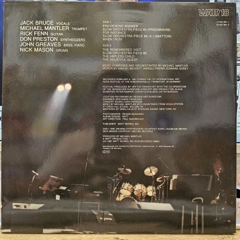 Michael Mantler With Jack Bruce, Rick Fenn, Don Preston, John Greaves, Nick Mason – Live LP PLAK
