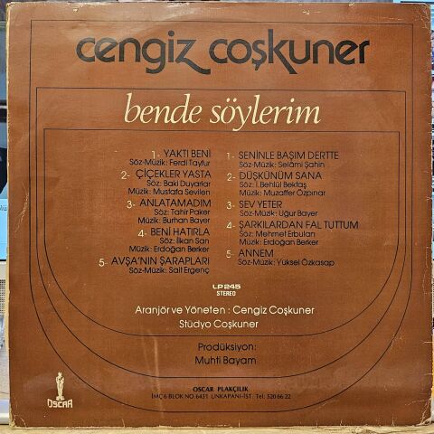 Cengiz Coşkuner – Bende Söylerim LP PLAK