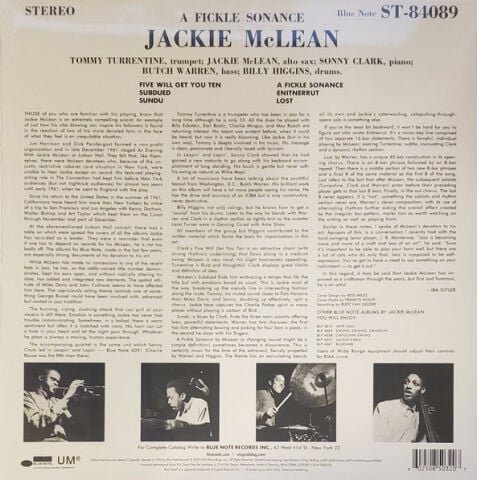 Jackie McLean – A Fickle Sonance LP PLAK