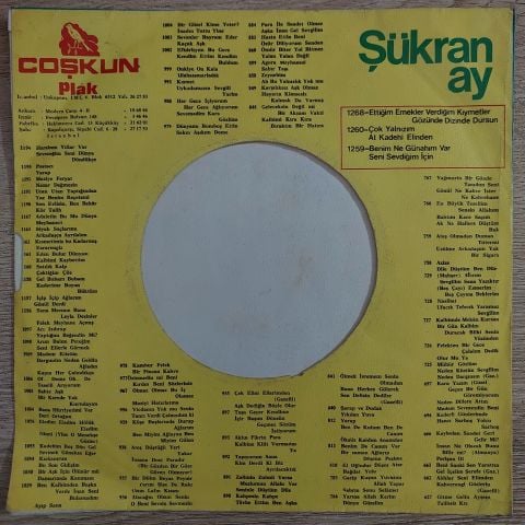 Şükran Ay – Azize / Dile Düştüm Ben Dile Çekilmiyor Bu Çile 45LİK PLAK