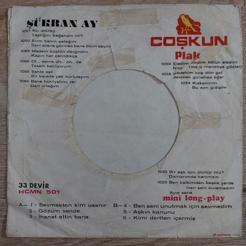 Şükran Ay – Şükran Ay Maxi Single 45LİK PLAK