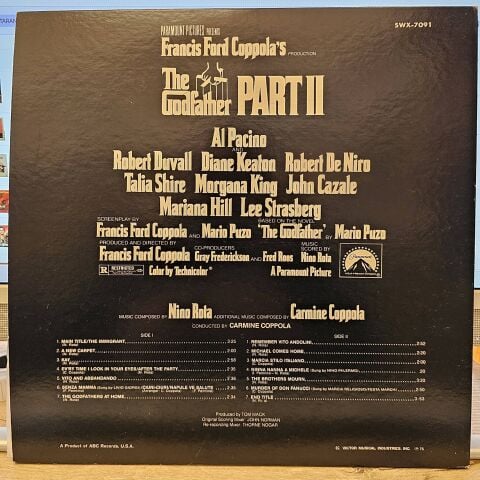 Nino Rota – The Godfather Part II (Original Soundtrack Recording) LP PLAK
