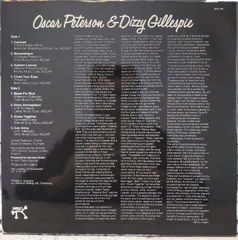 Oscar Peterson & Dizzy Gillespie – Oscar Peterson & Dizzy Gillespie LP PLAK
