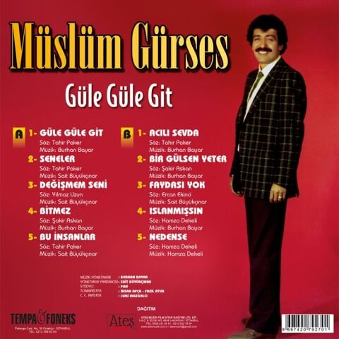 MÜSLÜM GÜRSES - GÜLE GÜLE GİT LP PLAK