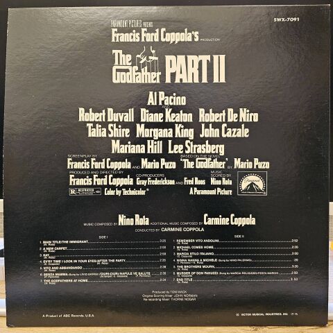 Nino Rota – The Godfather Part II (Original Soundtrack Recording) LP PLAK
