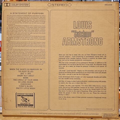Louis Armstrong – Louis ''Satchmo'' Armstrong LP PLAK