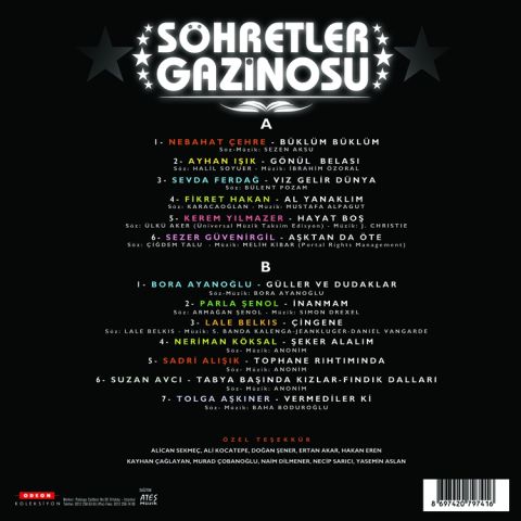 ÇEŞİTLİ SANATÇILAR - ŞÖHRETLER GAZİNOSU LP PLAK