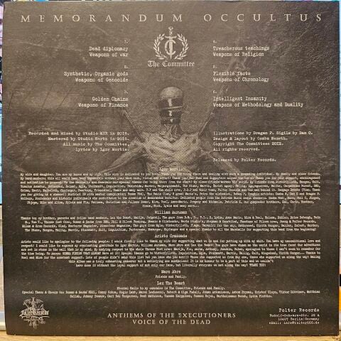 The Committee – Memorandum Occultus LP PLAK