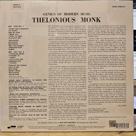 Thelonious Monk – Genius Of Modern Music (Volume One) LP PLAK