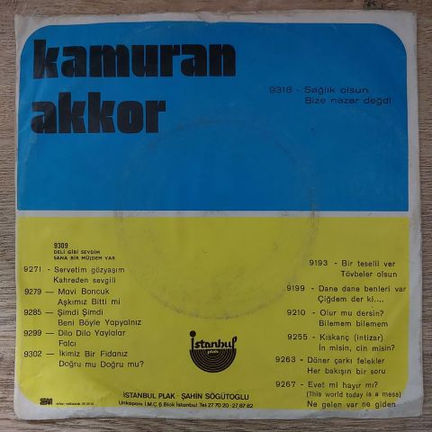 Kamuran Akkor – Sağlık Olsun / Bize Nazar Değdi 45LİK PLAK