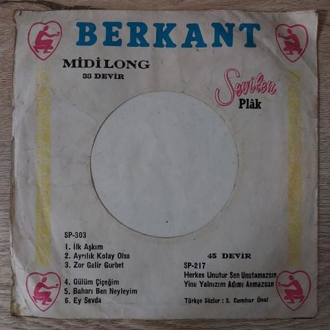 Berkant – İlk Aşkım 6 ŞARKILIK 45LİK PLAK