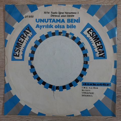 ESMERAY - UNUTAMA BENİ 45LİK PLAK