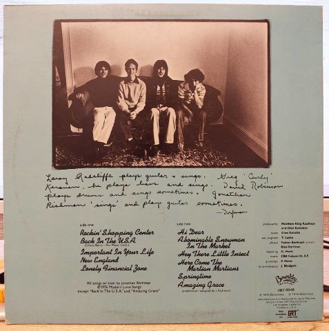 Jonathan Richman & The Modern Lovers – Jonathan Richman & The Modern Lovers LP PLAK