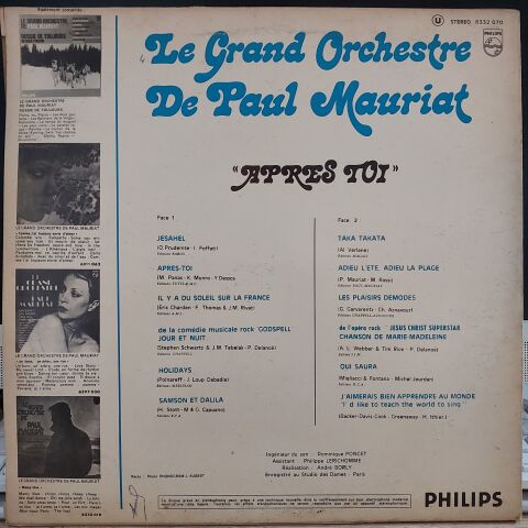 Le Grand Orchestre De Paul Mauriat – Après Toi LP PLAK