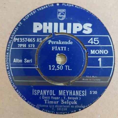 Timur Selçuk – İspanyol Meyhanesi / Beyaz Güvercin 45LİK PLAK