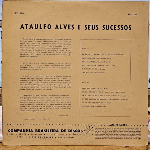 Ataulfo Alves – Ataulfo Alves E Seus Sucessos LP PLAK