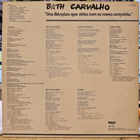 Beth Carvalho – Das Bênçãos Que Virão Com Os Novos Amanhãs LP PLAK