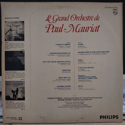 Le Grand Orchestre De Paul Mauriat – L'oiseau Et L'enfant LP PLAK