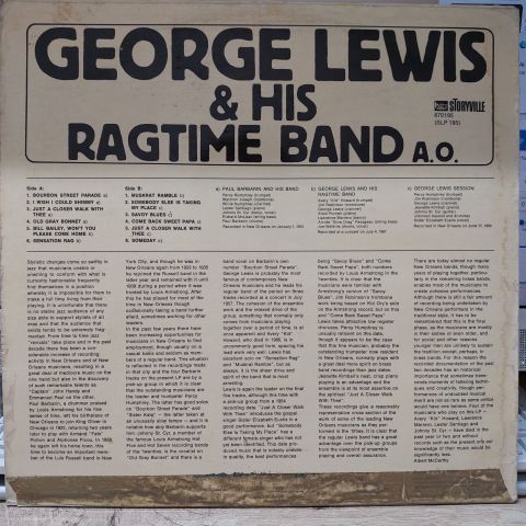 George Lewis & His Ragtime Band – George Lewis & His Ragtime Band A. O. LP PLAK...