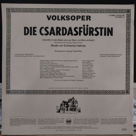 E. Kalman, Solisten, Chor Und Orchester Der Wiener Volksoper LP PLAK