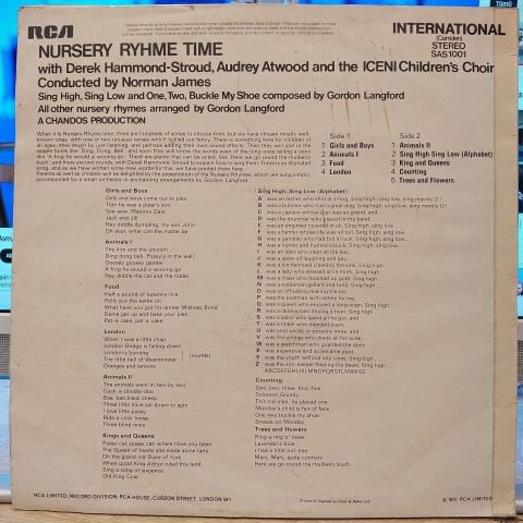 Derek Hammond-Stroud, Audrey Atwood, ICENI Children's Choir – Nursery Rhyme Time LP PLAK