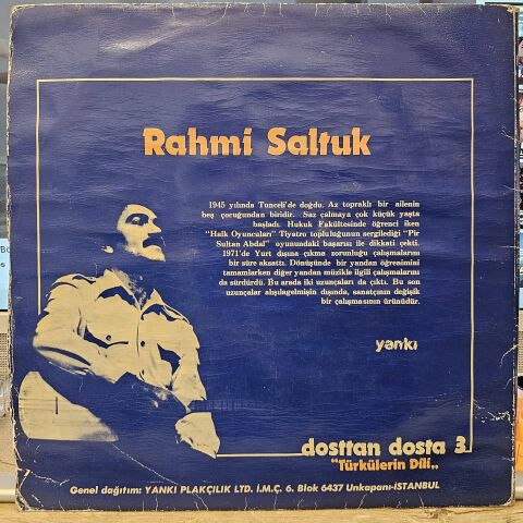 Rahmi Saltuk – Dosttan Dosta 3 ''Türkülerin Dili'' LP PLAK