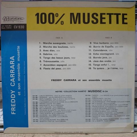 Freddy Carrara Et Son Ensemble Musette LP PLAK