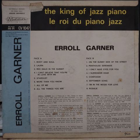 Erroll Garner – The King Of Jazz Piano - 16 Hits LP PLAK