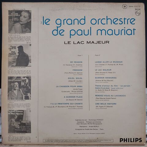 Le Grand Orchestre De Paul Mauriat – Le Lac Majeur LP PLAK